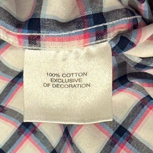 Tailorbyrd Button Down Shirt Men's Size Medium Pink Blue Long Sleeve - Picture 6 of 7